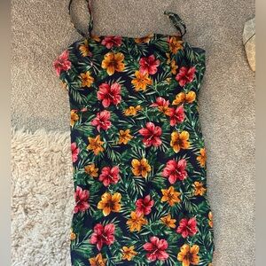 hawaiian pattern tight dress